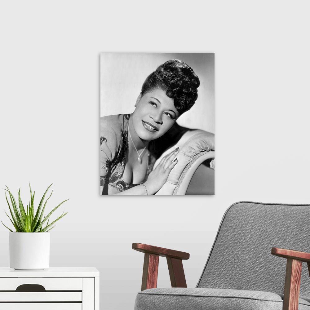 A modern room featuring Ella Fitzgerald (1917-1996) american jazz singer c. 1947