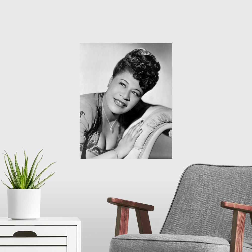 A modern room featuring Ella Fitzgerald (1917-1996) american jazz singer c. 1947