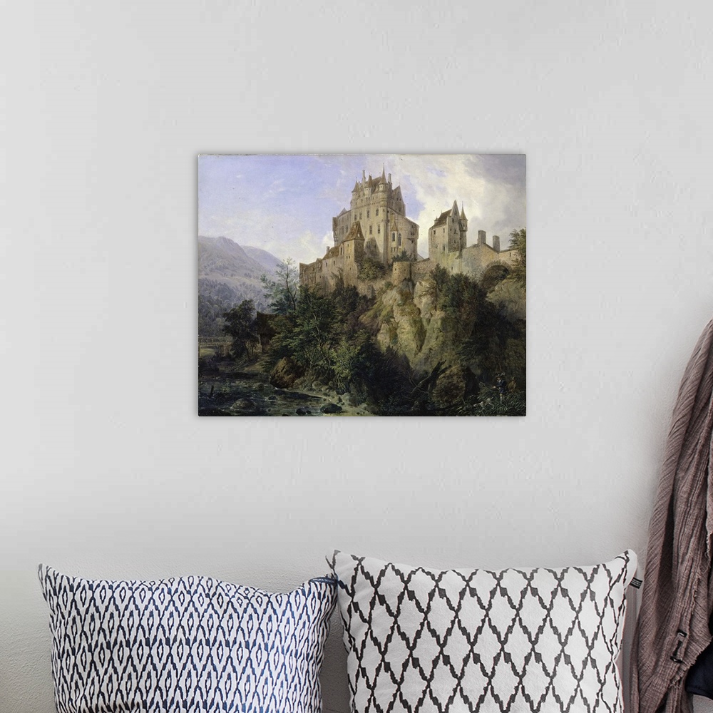 A bohemian room featuring Eltz Castle by Domenico Quaglio