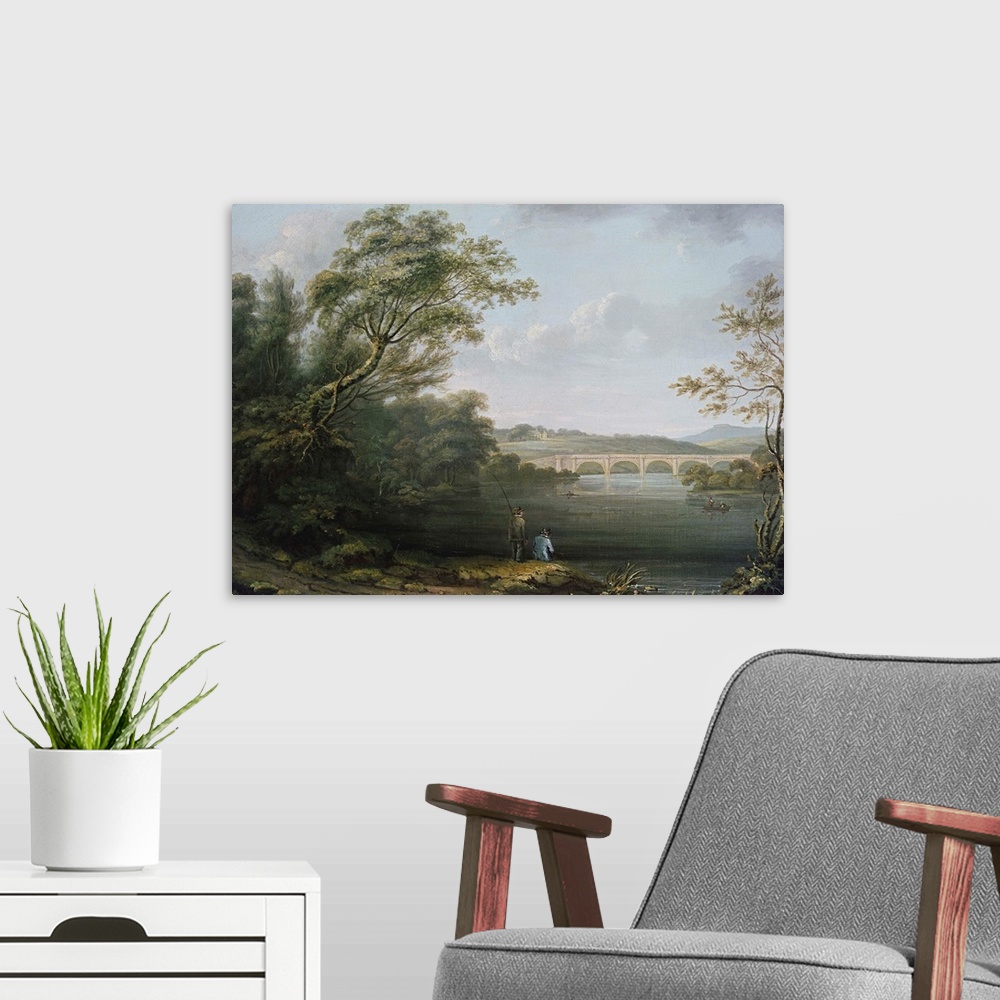 A modern room featuring English Landscape with Fishermen