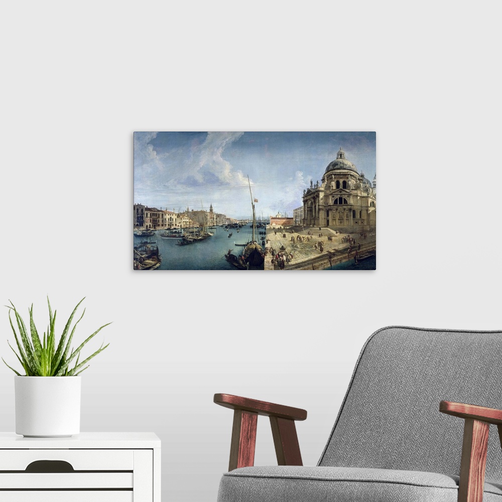 A modern room featuring Entrance to the Grand Canal and Santa Maria della Salute, Venice