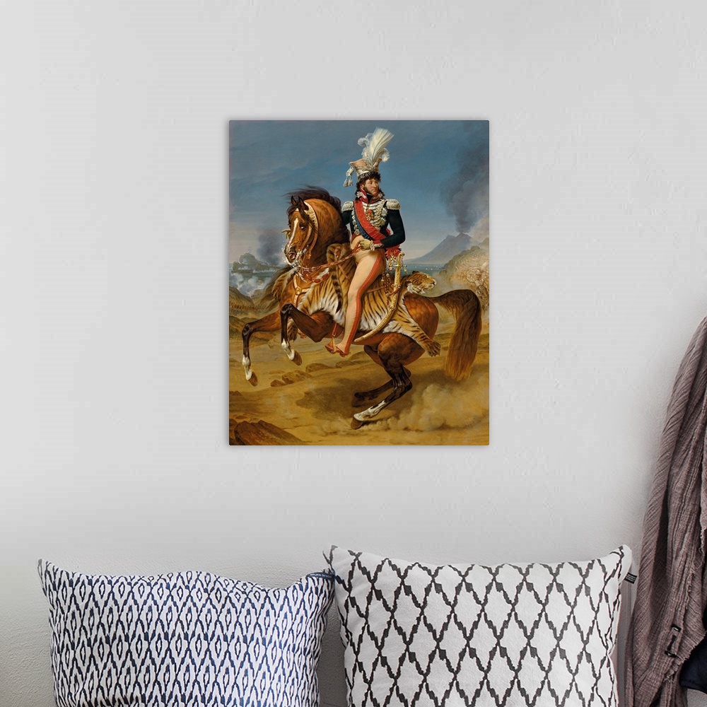 A bohemian room featuring Equestrian Portrait of Joachim Murat (1767-1815) 1812