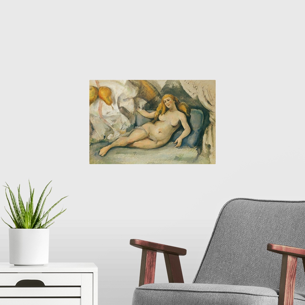 A modern room featuring Female Nude on a Sofa