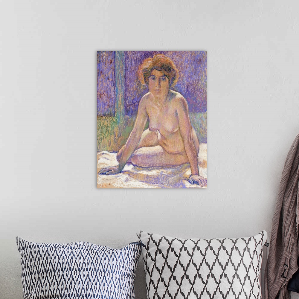 A bohemian room featuring Femme Nue Assise