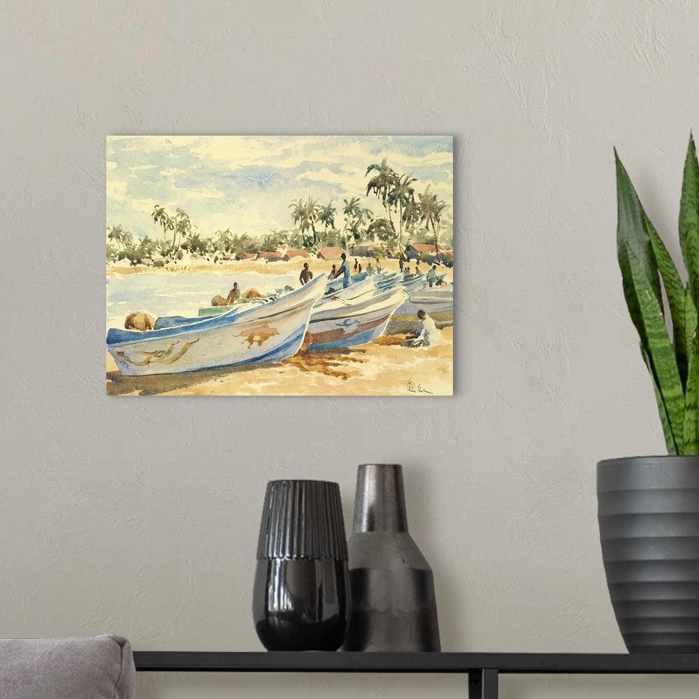 A modern room featuring Fishing Boats, Beached