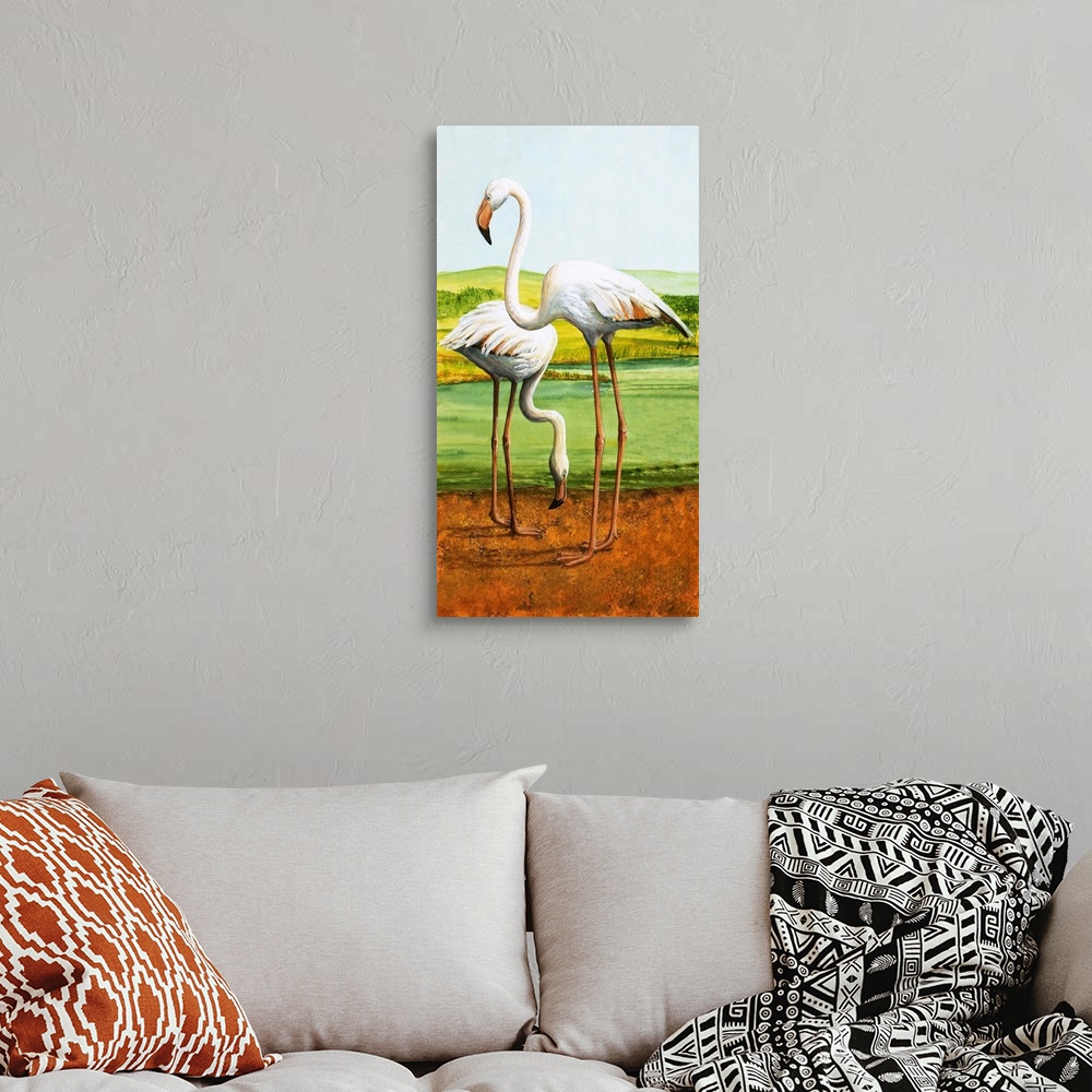 A bohemian room featuring Flamingoes