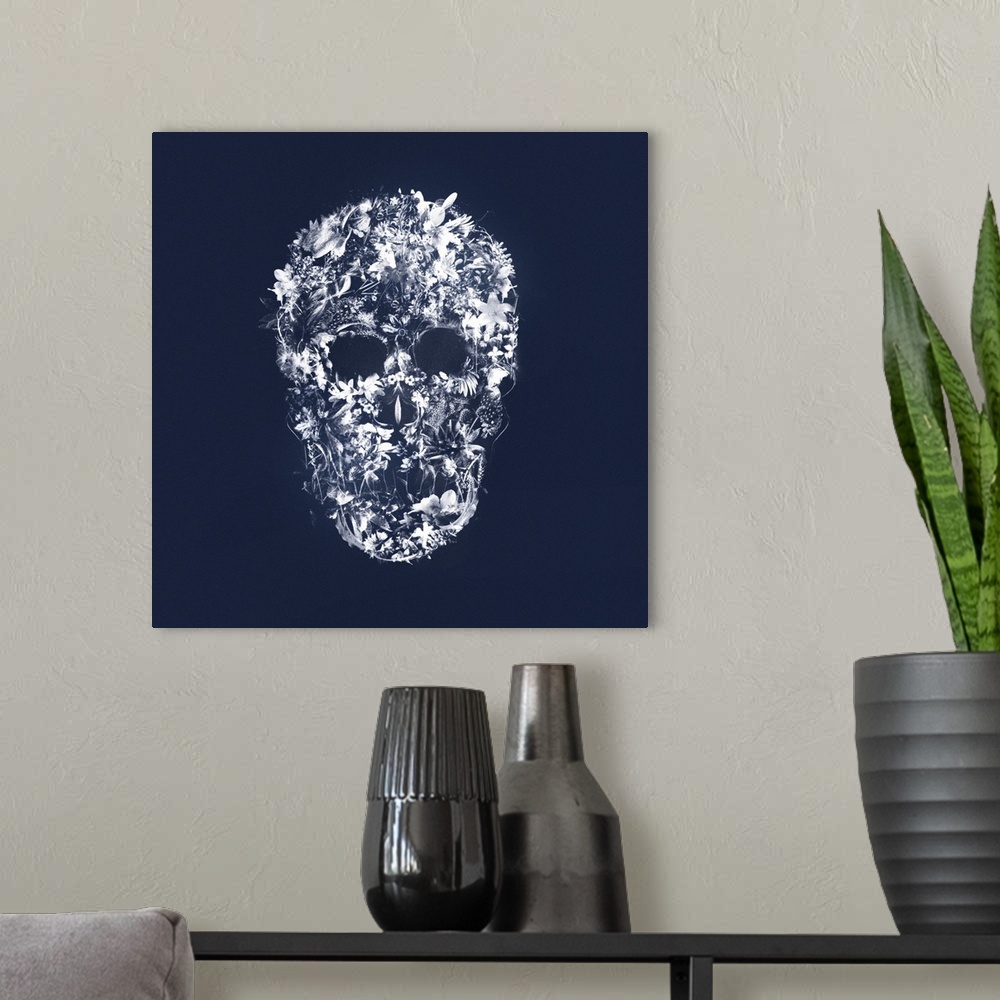 A modern room featuring Floral Skull, 2018