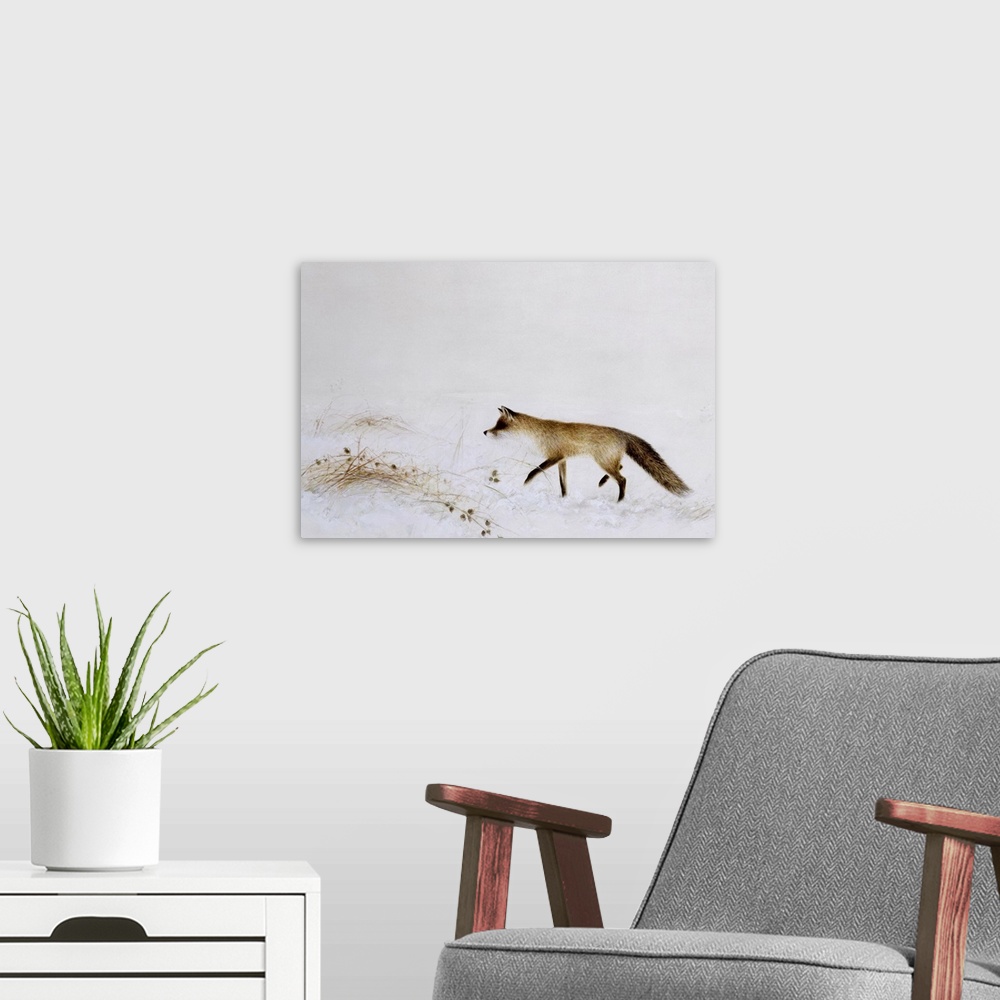 A modern room featuring Fox in Snow