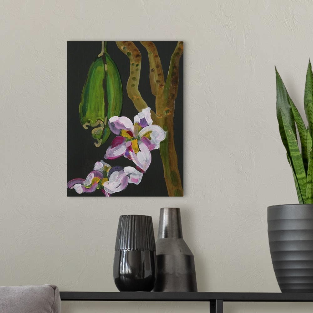 A modern room featuring Frangipani Flower, Bequia, 2008