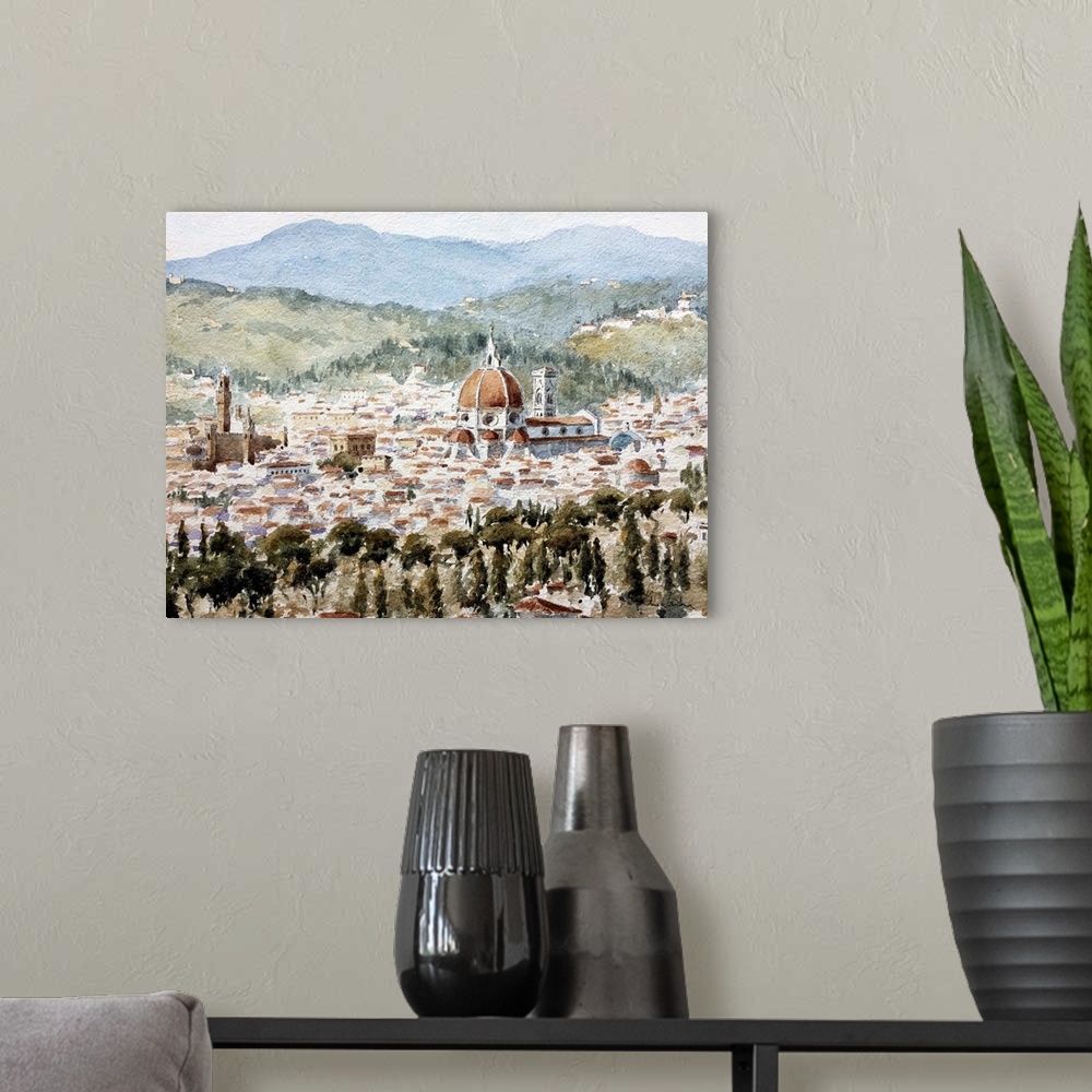 A modern room featuring From Fiesole, Early Summer