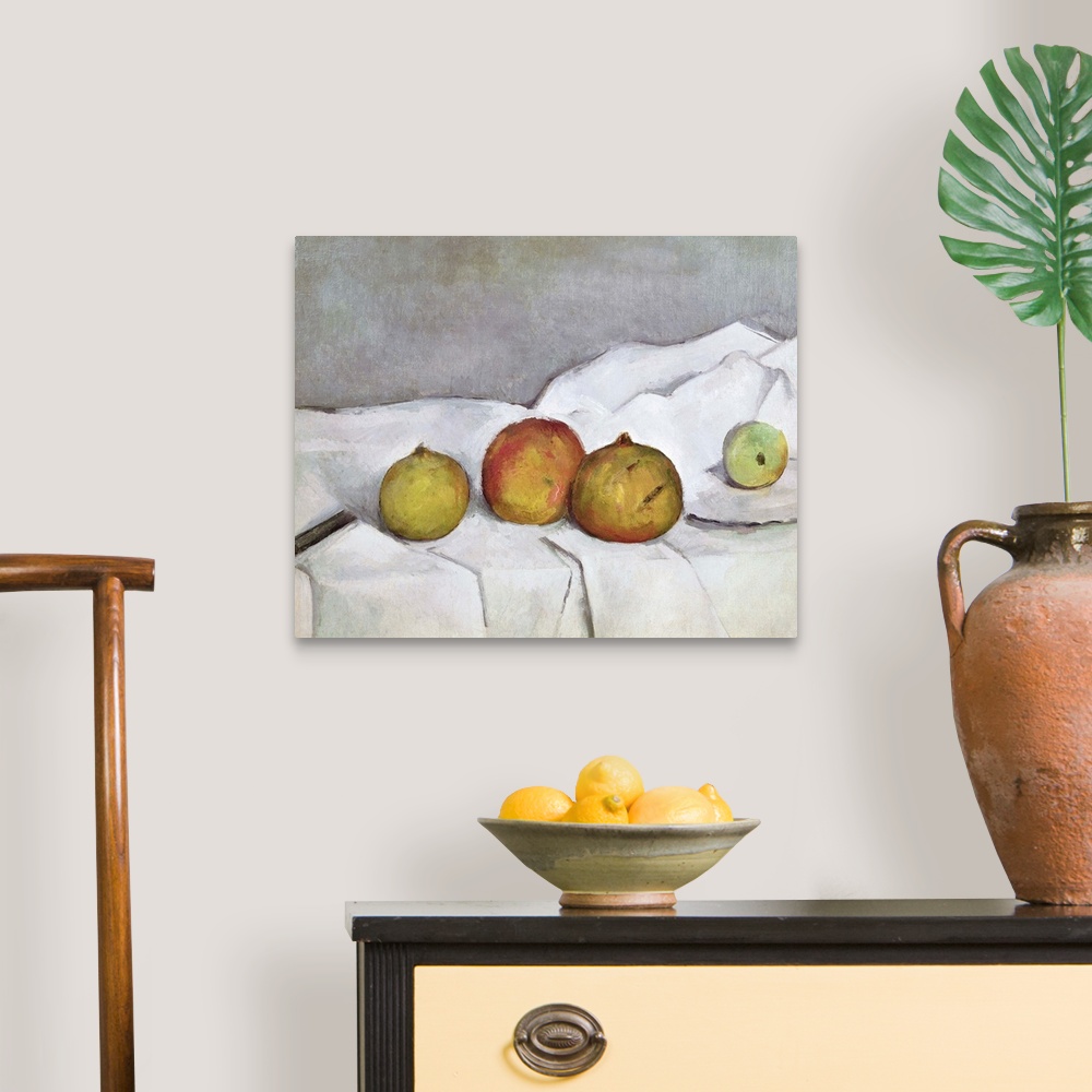A traditional room featuring A still life painting of food that was painted at a time period that becomes incredibly pivotal t...