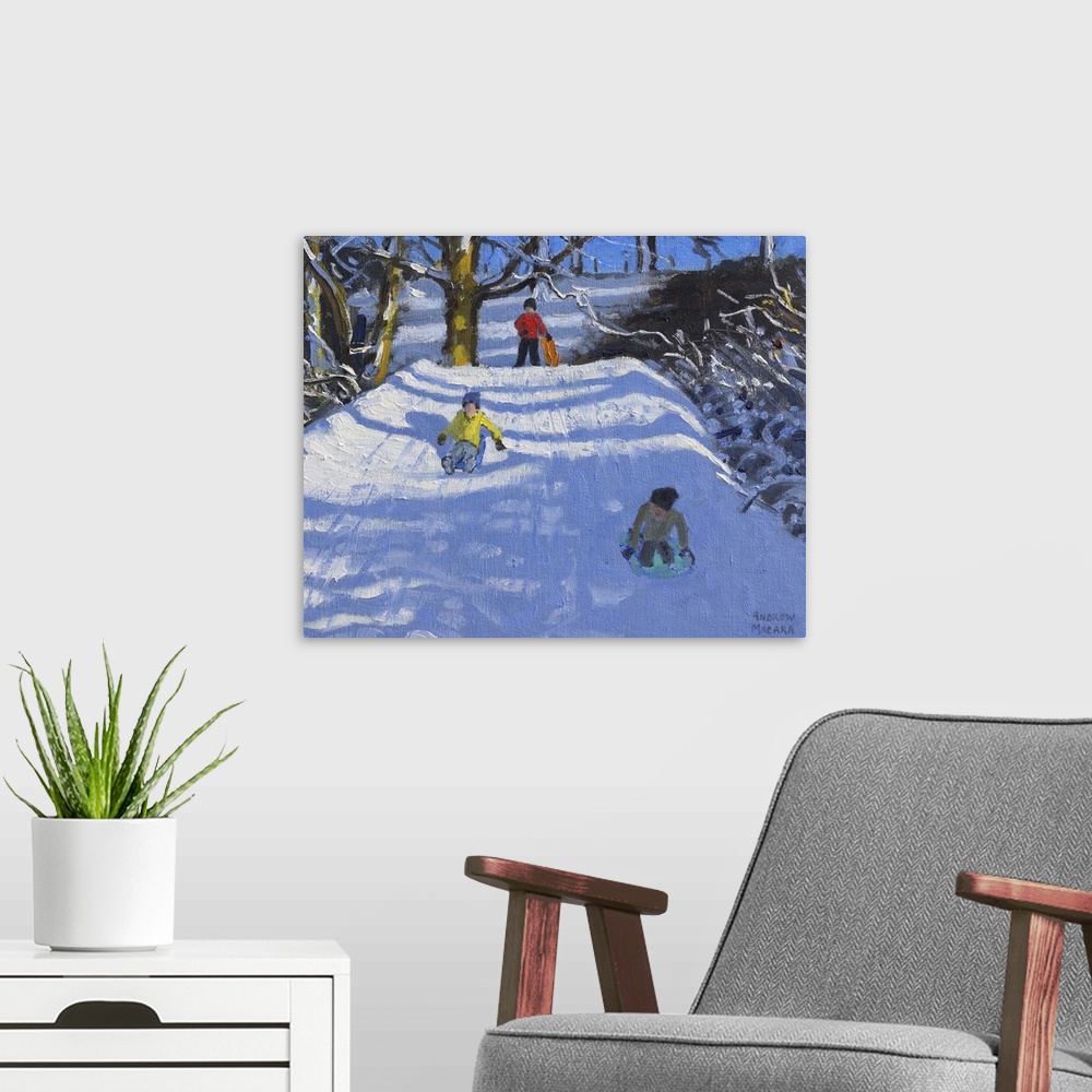 A modern room featuring Fun in the Snow