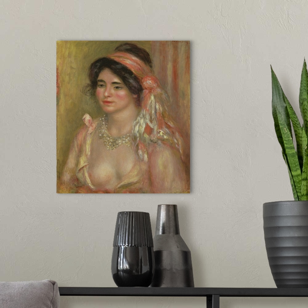 A modern room featuring Gabrielle In Algerian Headdress, 1911 (Originally oil on canvas)