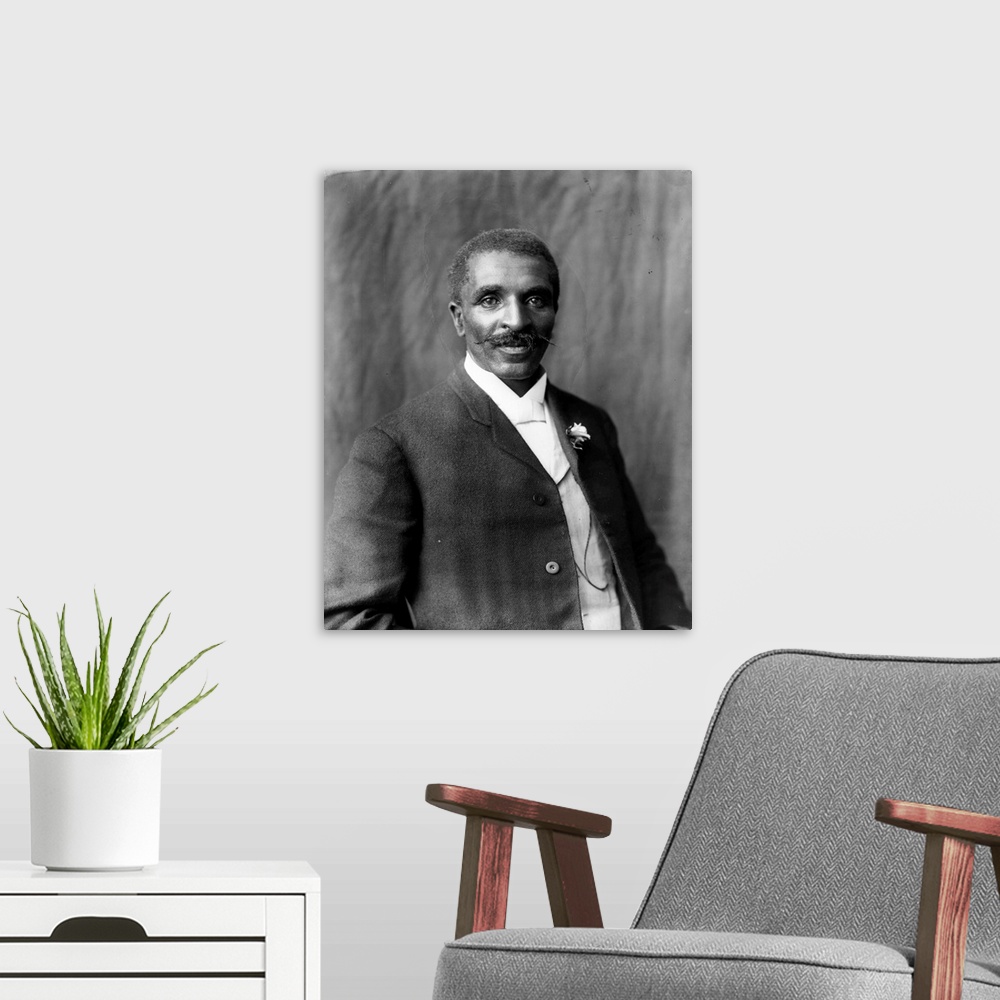 A modern room featuring George Washington Carver; (add.info.: George Washington Carver, half-length portrait, facing righ...