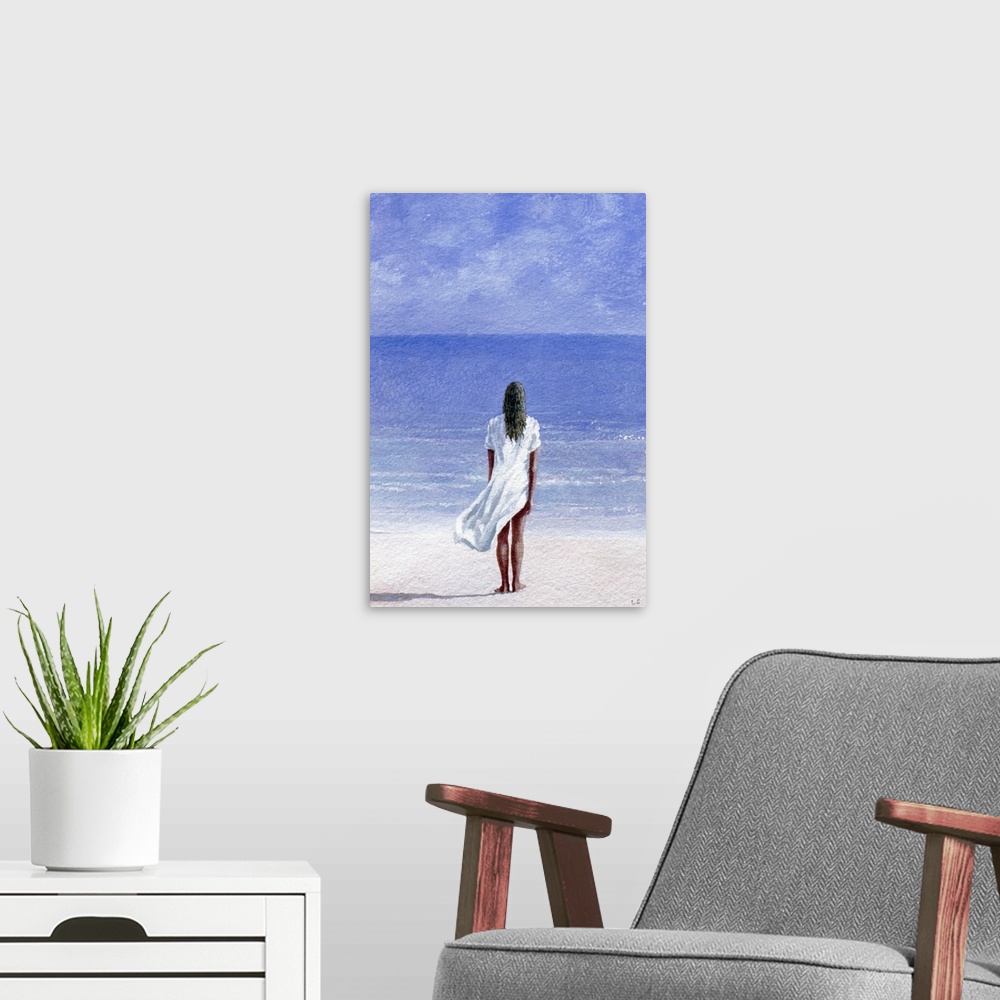 A modern room featuring Girl on beach, 1995