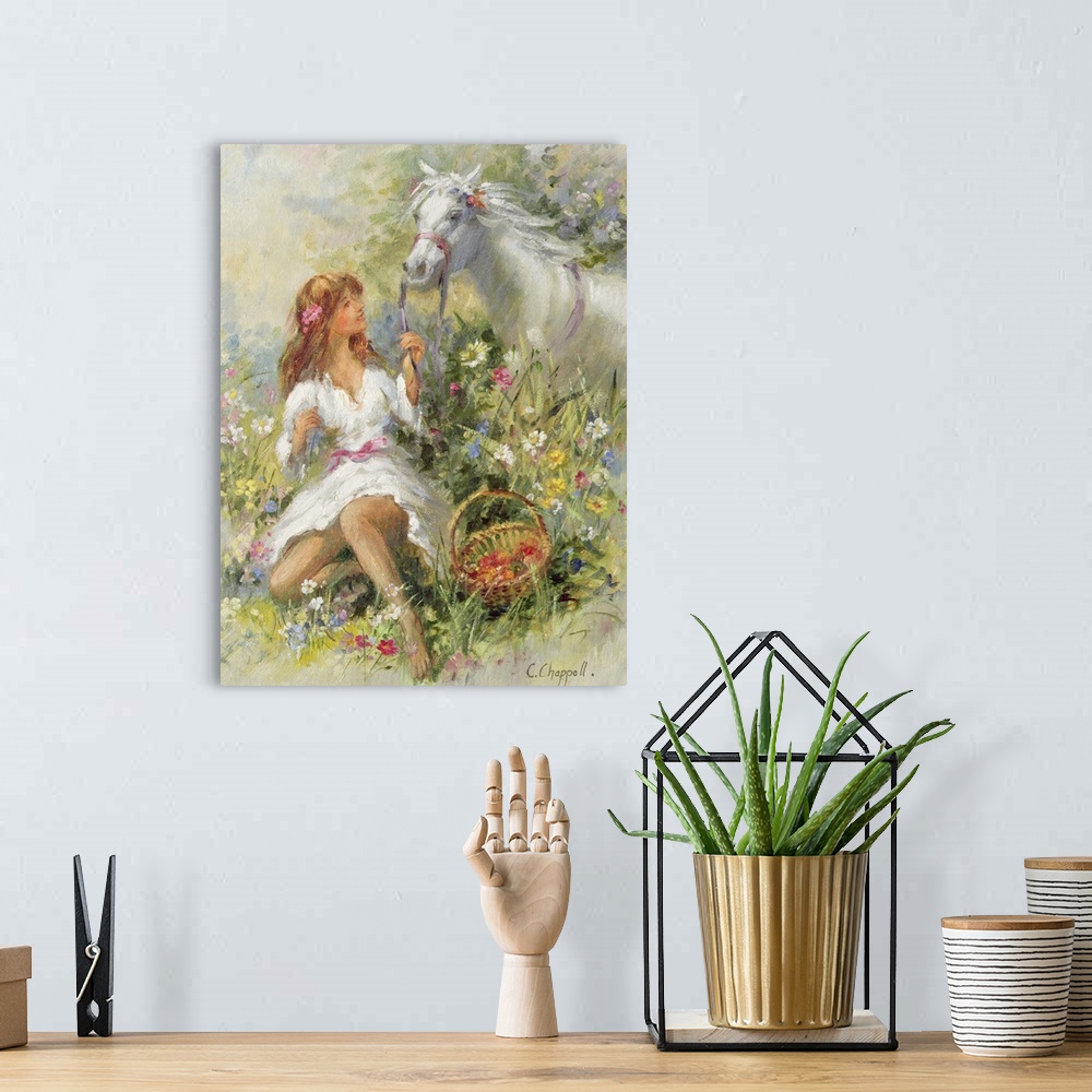 A bohemian room featuring Girl with a Pony