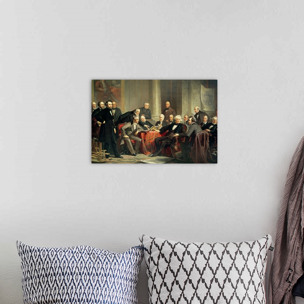 A bohemian room featuring XTD68566 Men of Progress: group portrait of the great American inventors of the Victorian Age, 18...