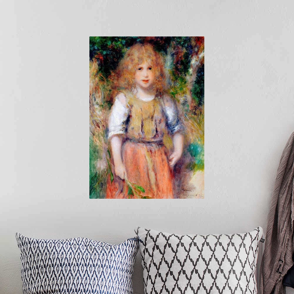 A bohemian room featuring BAL19091 Gypsy Girl, 1879  by Renoir, Pierre Auguste (1841-1919); oil on canvas; 73x54 cm; Privat...