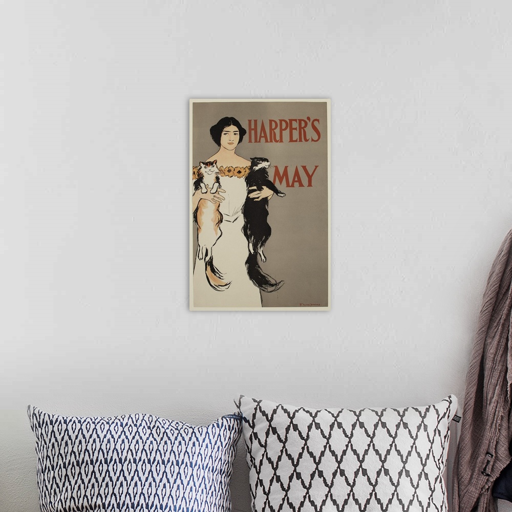 A bohemian room featuring Originally commercial litho and relief process printed in colour ink.