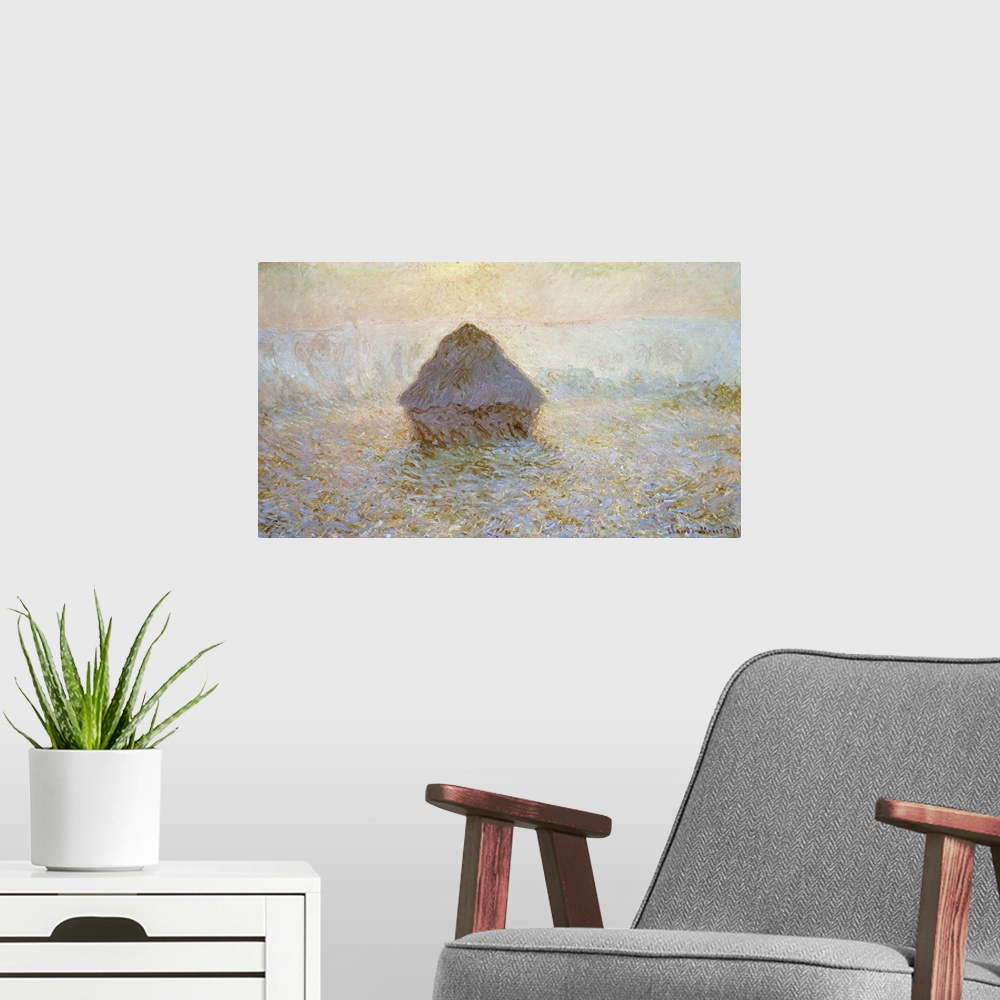 A modern room featuring Haystacks, Sun In The Mist