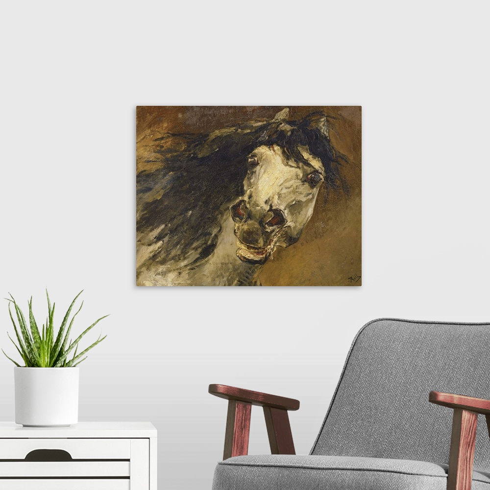 A modern room featuring Head of a Horse