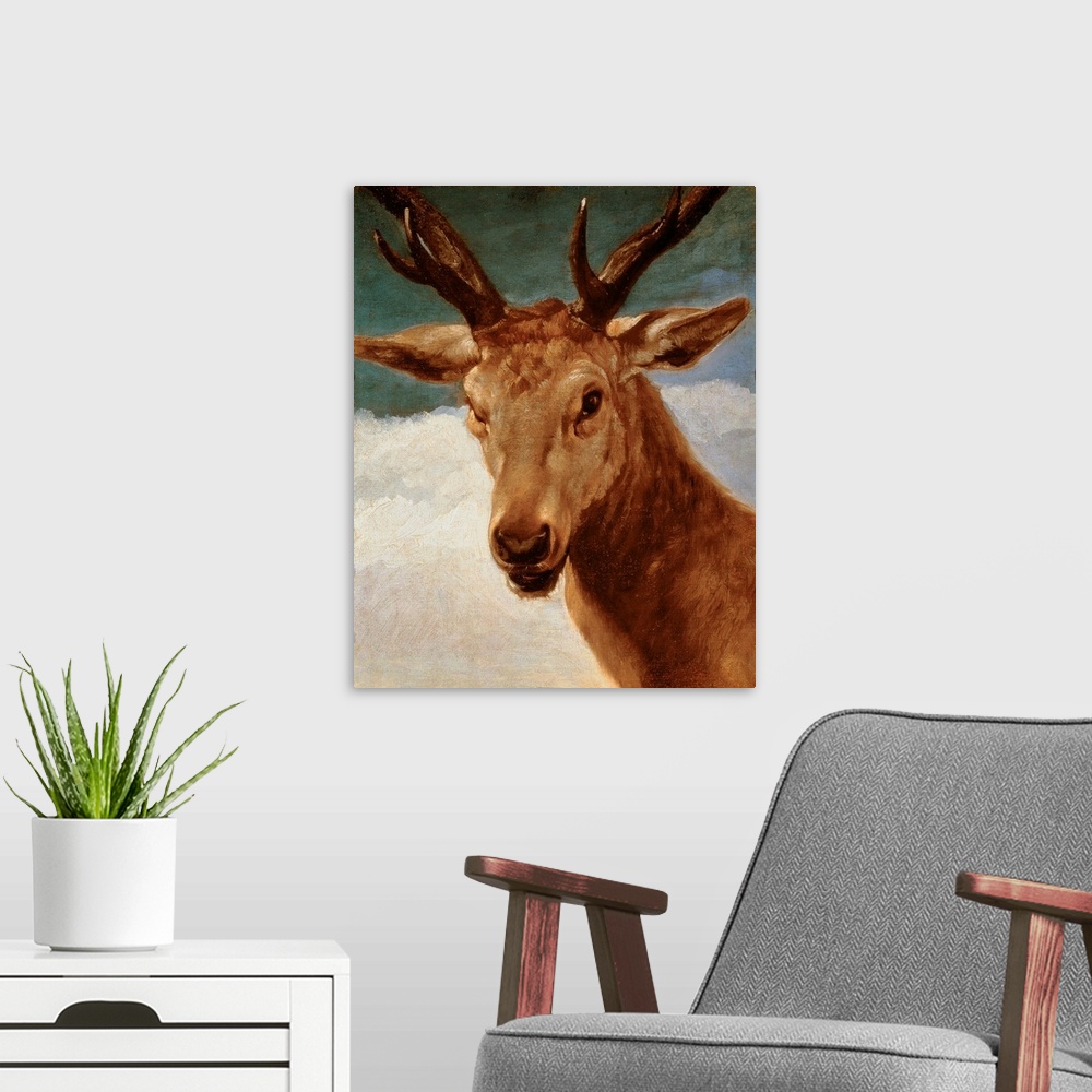 A modern room featuring Head of a Stag, 1634