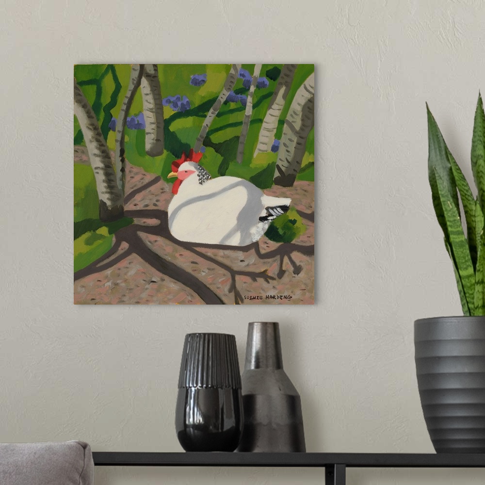 A modern room featuring Hen In The Shade