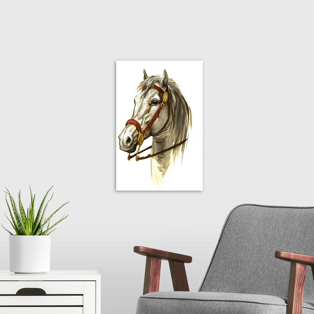 A modern room featuring Horse