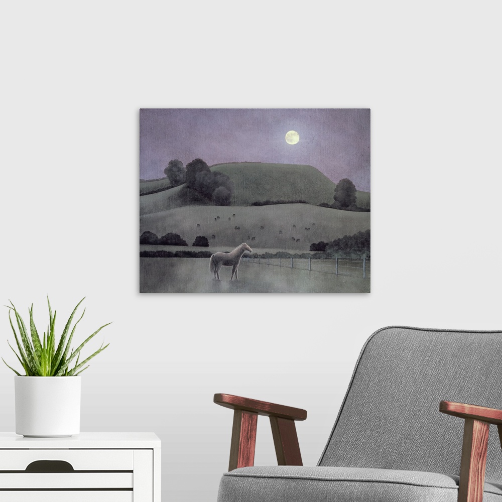 A modern room featuring Horse in Moonlight, 2005