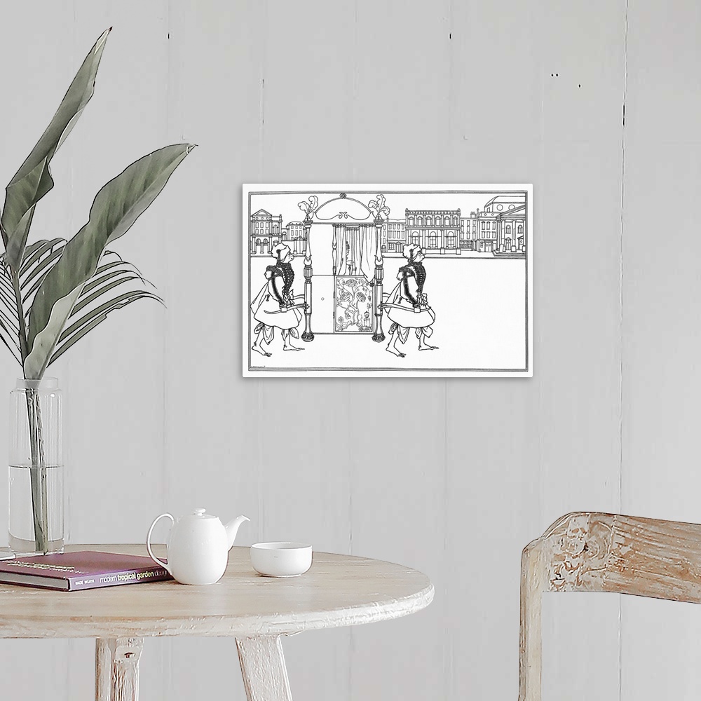 A farmhouse room featuring Illustration for 'The Yellow Book'