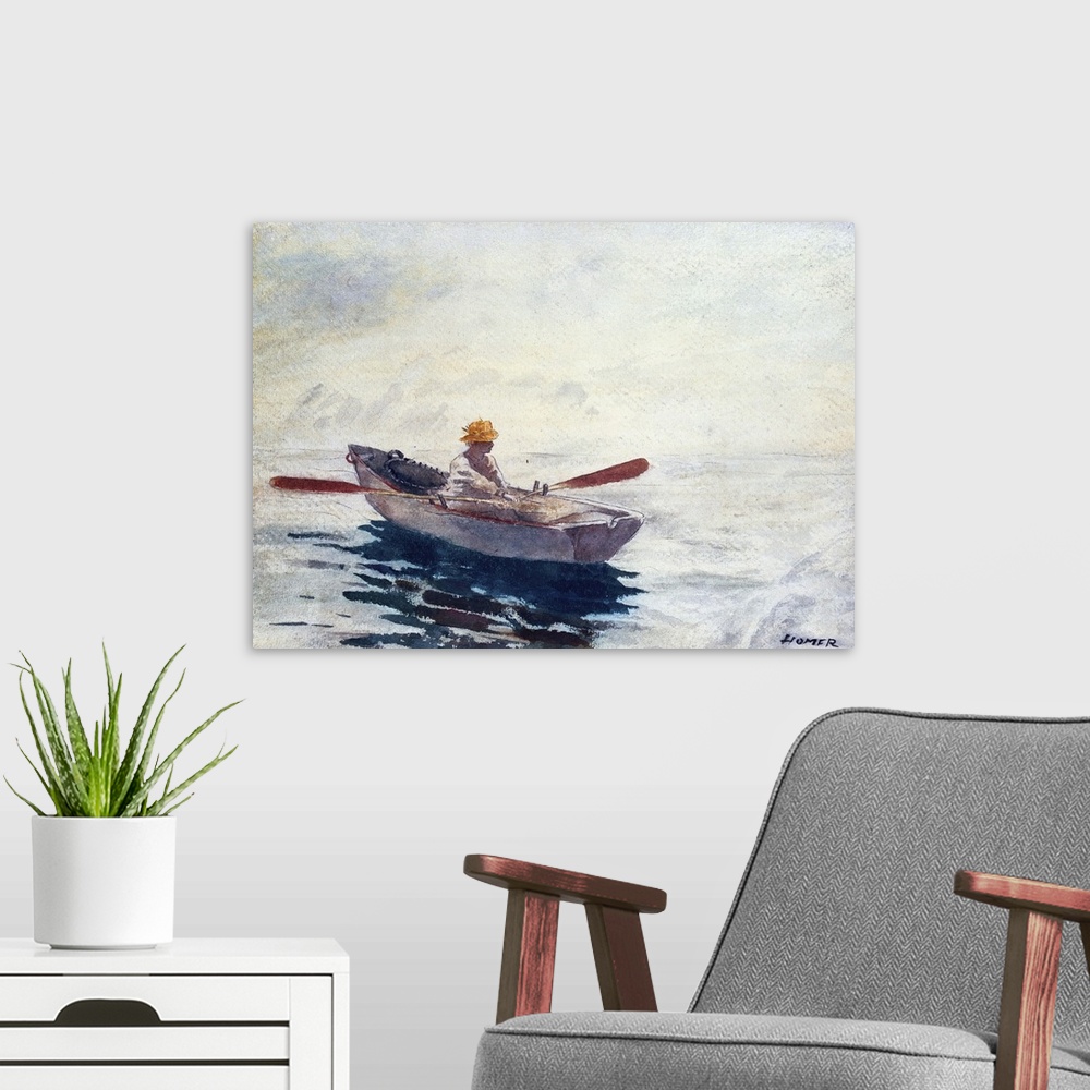 A modern room featuring In a Boat