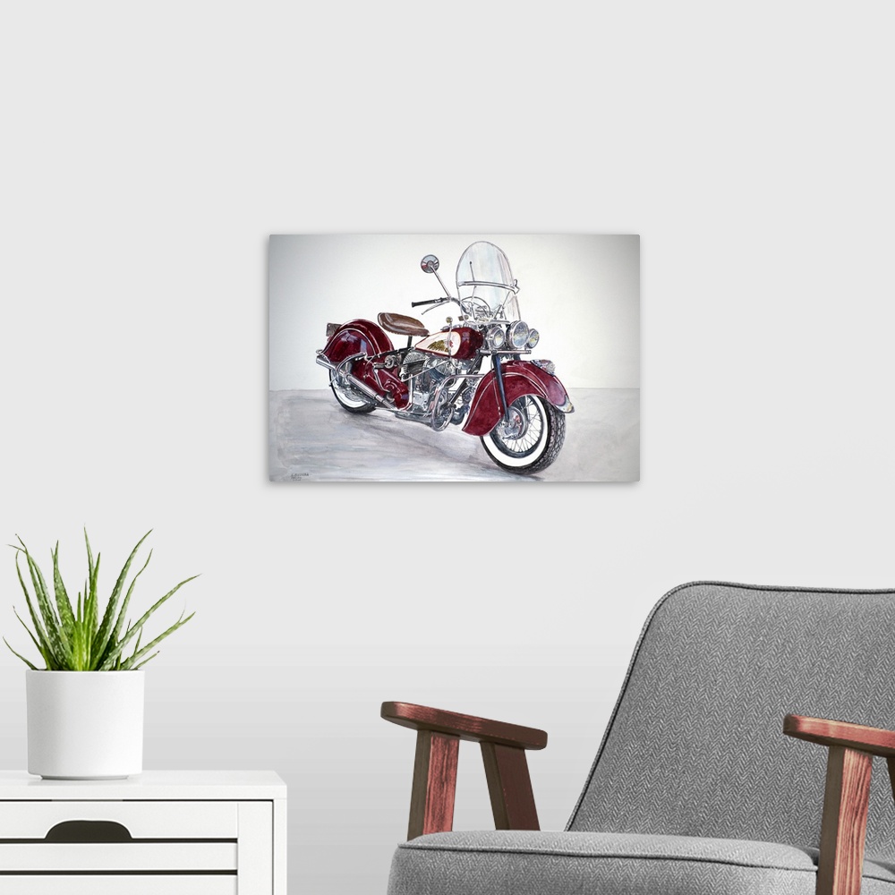 A modern room featuring Indian Motorcycle, 2009