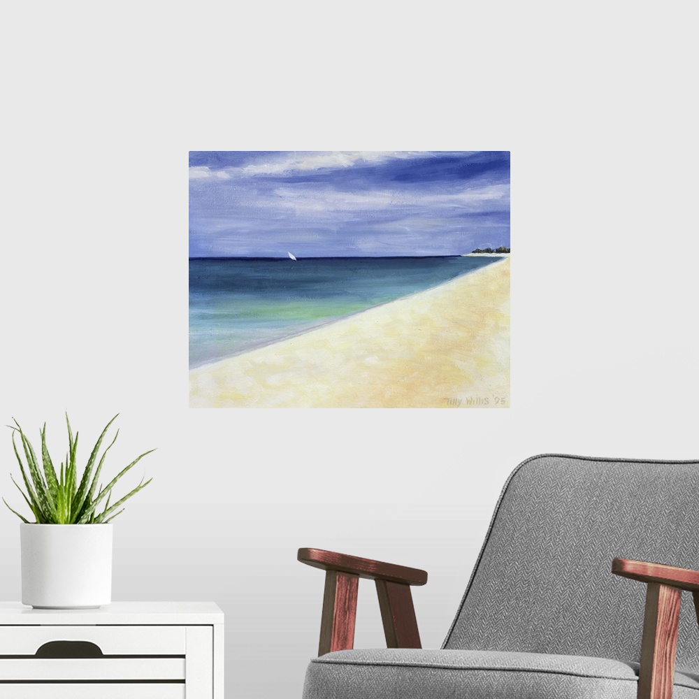 A modern room featuring Find Framed Print,  Poster, Canvas Art, and  Art Print of  beach, coastal, coast, shoreline, coas...