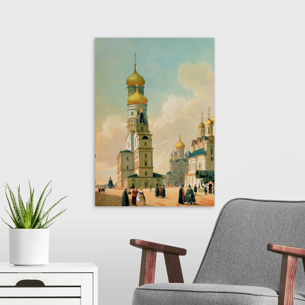 A modern room featuring Ivan the Great Bell Tower in the Moscow Kremlin, printed by Lemercier, Paris, 1840's