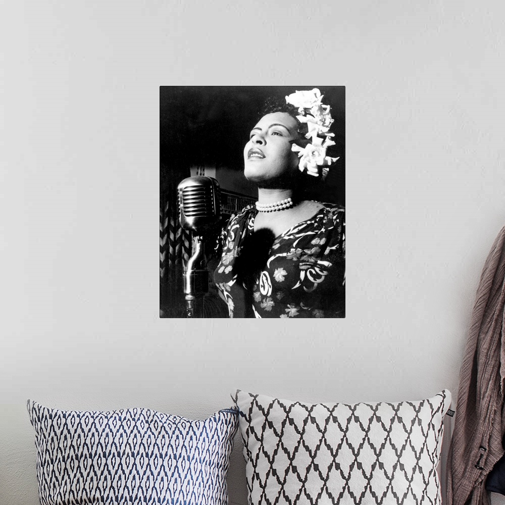 A bohemian room featuring Billie Holiday (1915-1959) American jazz singer.