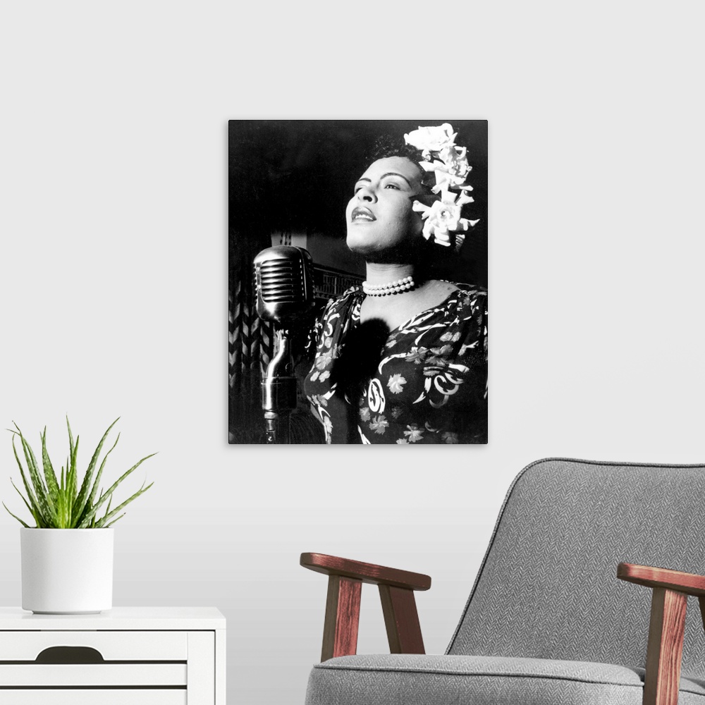 A modern room featuring Billie Holiday (1915-1959) American jazz singer.