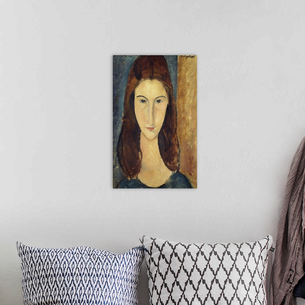A bohemian room featuring CH378378 Jeanne Hebuterne, 1917-18 (oil on canvas) by Modigliani, Amedeo (1884-1920); 45.7x29.2 c...