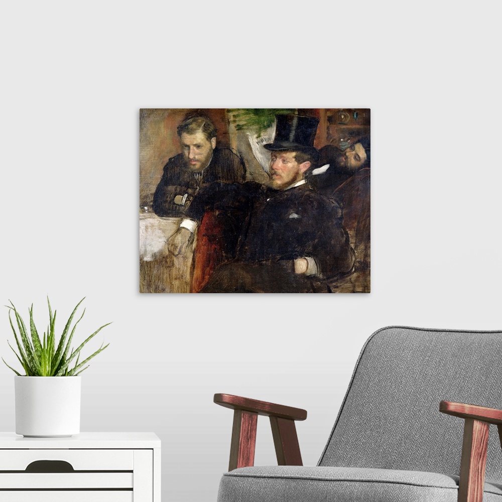 A modern room featuring XIR33374 Jeantaud, Linet and Laine, 1871 (oil on canvas)  by Degas, Edgar (1834-1917); 38x46 cm; ...