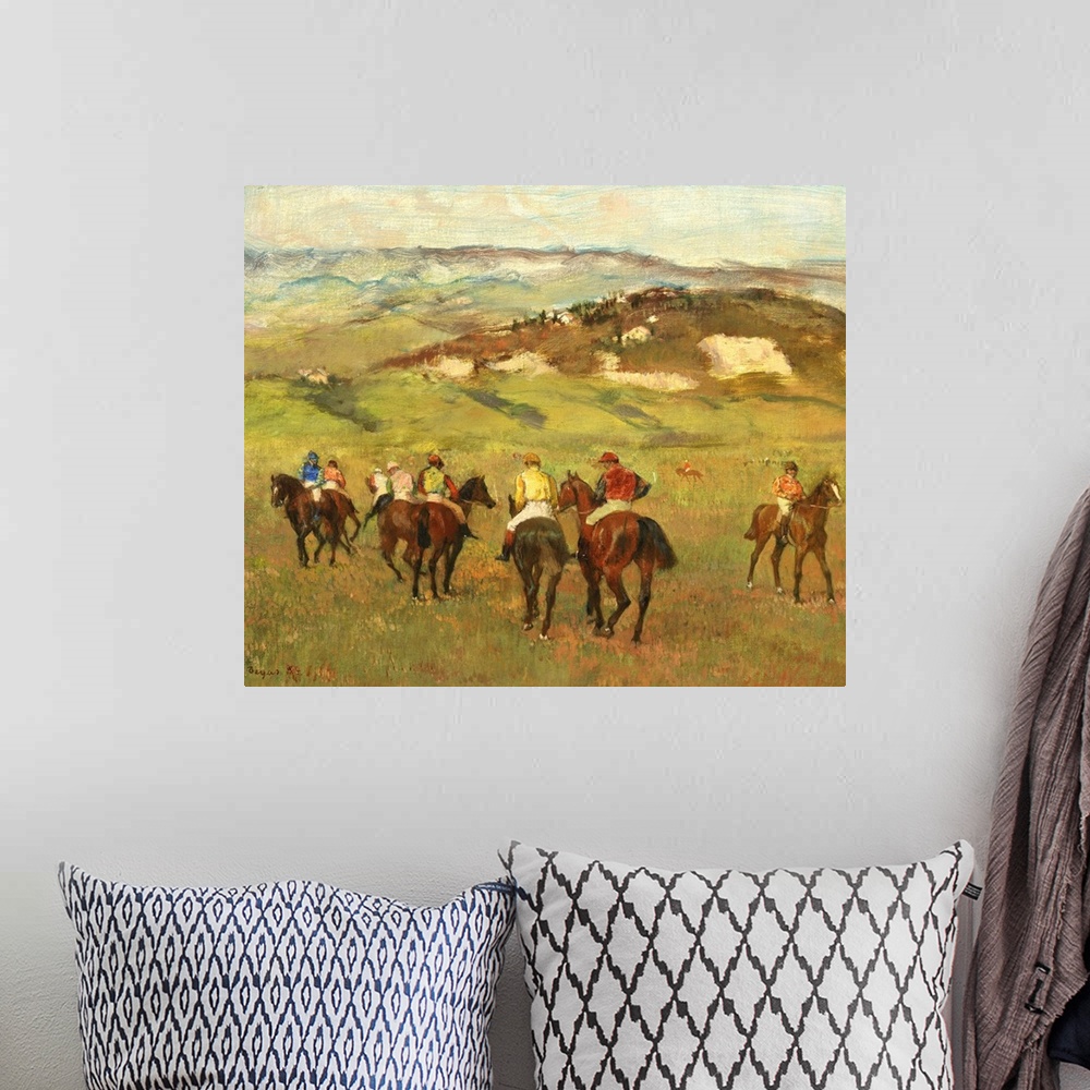 A bohemian room featuring Jockeys on Horseback before Distant Hills, 1884