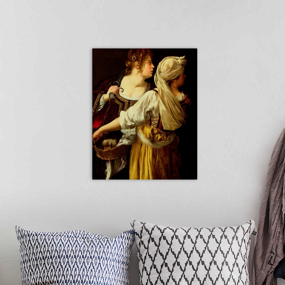 A bohemian room featuring XAL170402 Judith and her Servant (oil on canvas) by Gentileschi, Artemisia (1597-c.1651); Palazzo...