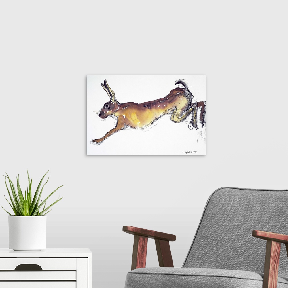 A modern room featuring Jumping Hare