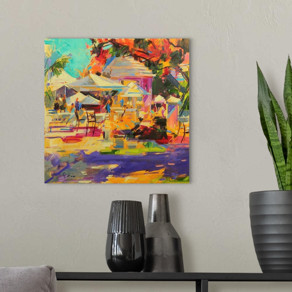 A modern room featuring King's Point, Bermuda (originally oil on canvas) by Graham, Peter