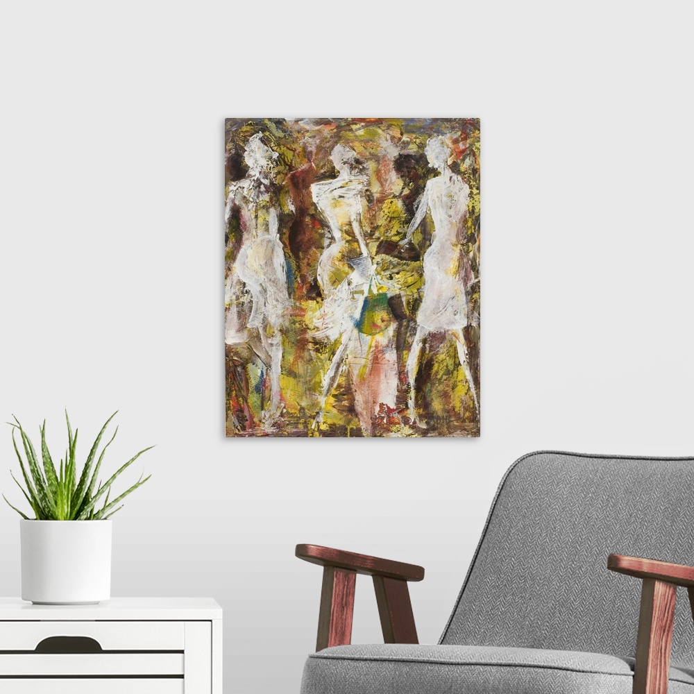 A modern room featuring Ladies' Night.  By Ikahl Beckford.
