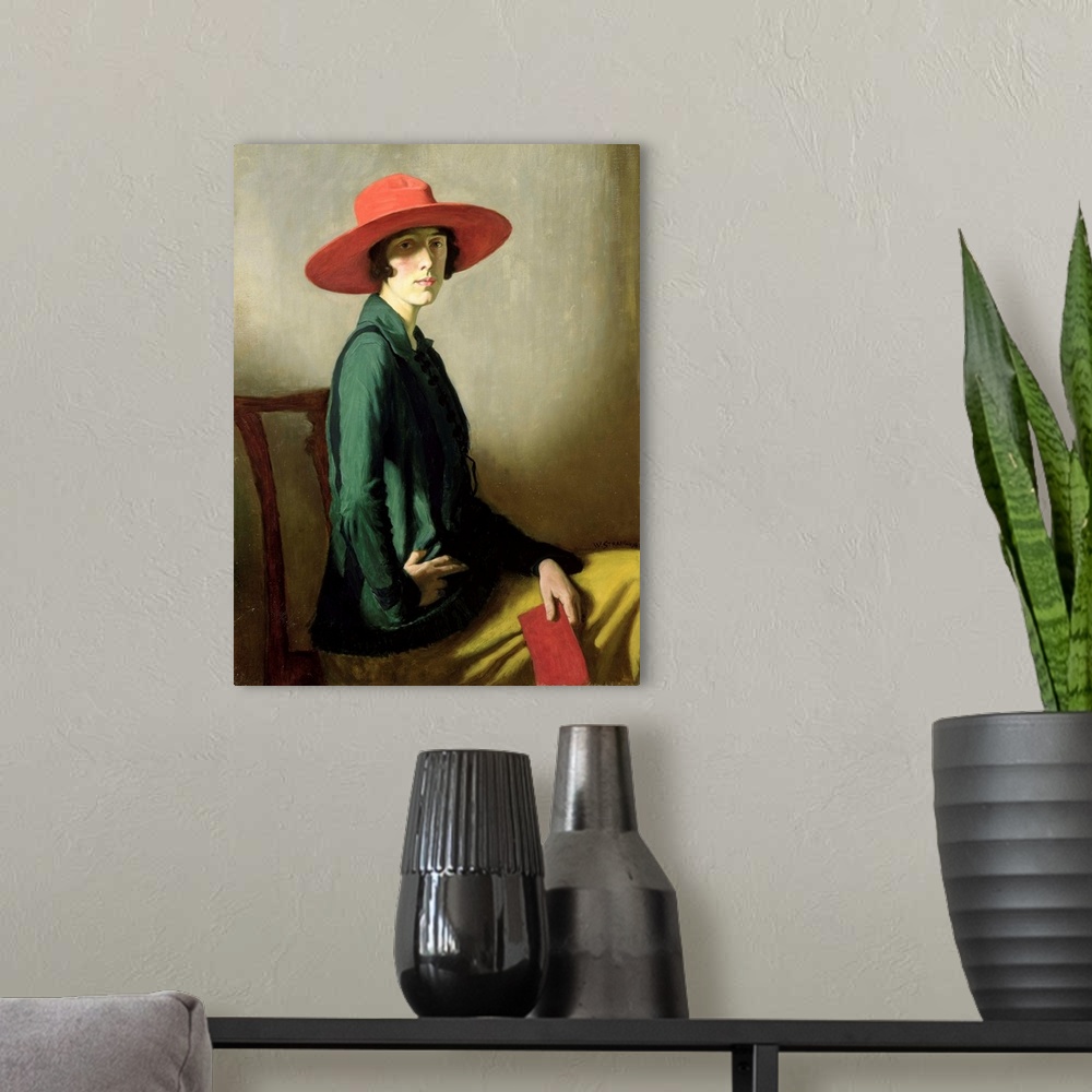 A modern room featuring Lady with a Red Hat