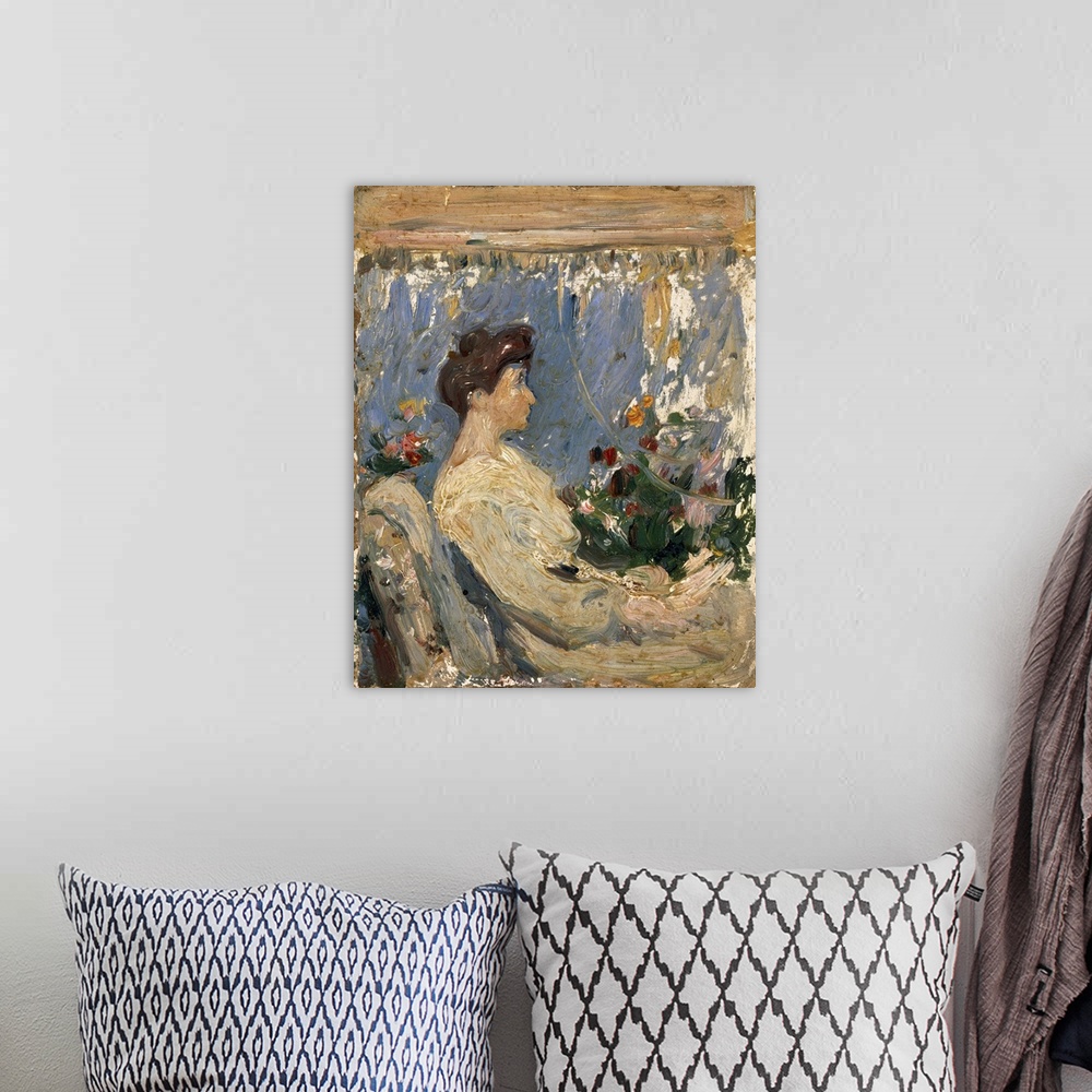 A bohemian room featuring Originally oil on panel