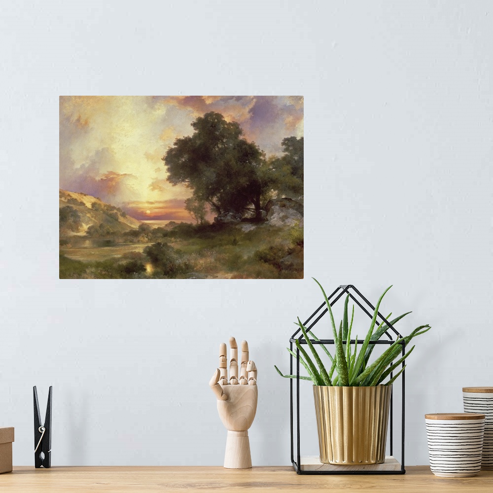 A bohemian room featuring oil on canvas