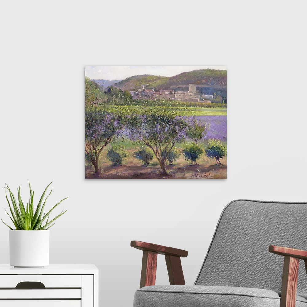 A modern room featuring Lavender Seen Through Quince Trees, Monclus