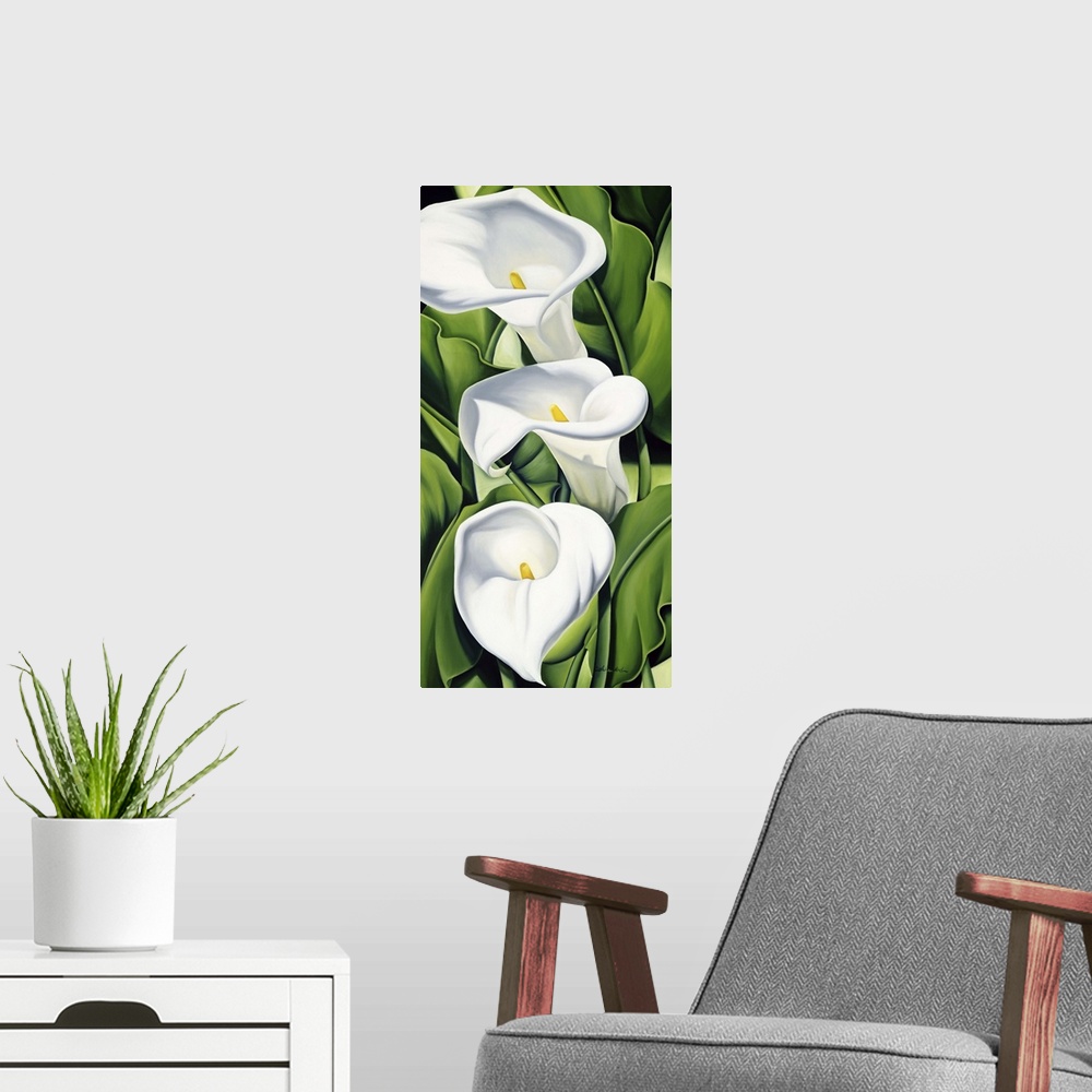 A modern room featuring Lilies