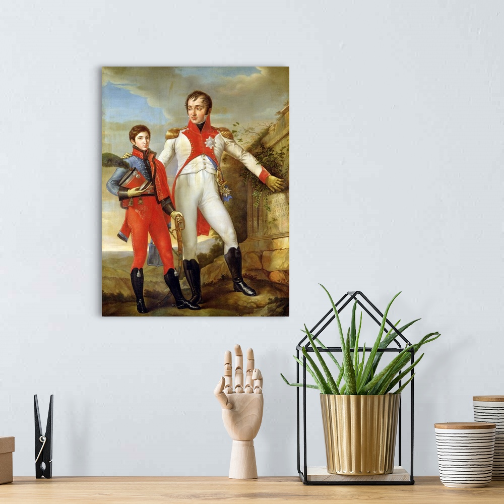 A bohemian room featuring XIR70355 Louis Bonaparte (1778-1846) King of Holland and Louis Napoleon (1804-31) Crown Prince of...