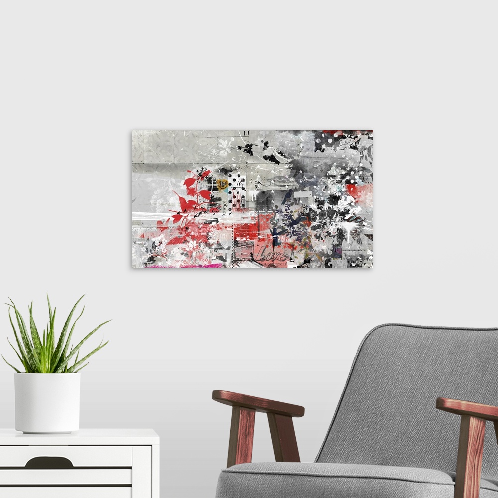 A modern room featuring Love Collage, 2016